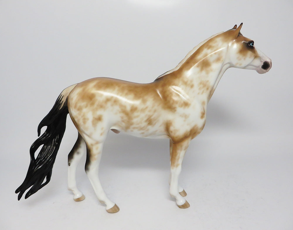 KIWI-OOAK BUCKSKIN SABINO SPANISH MUSTANG MODEL HORSE 7/31/17