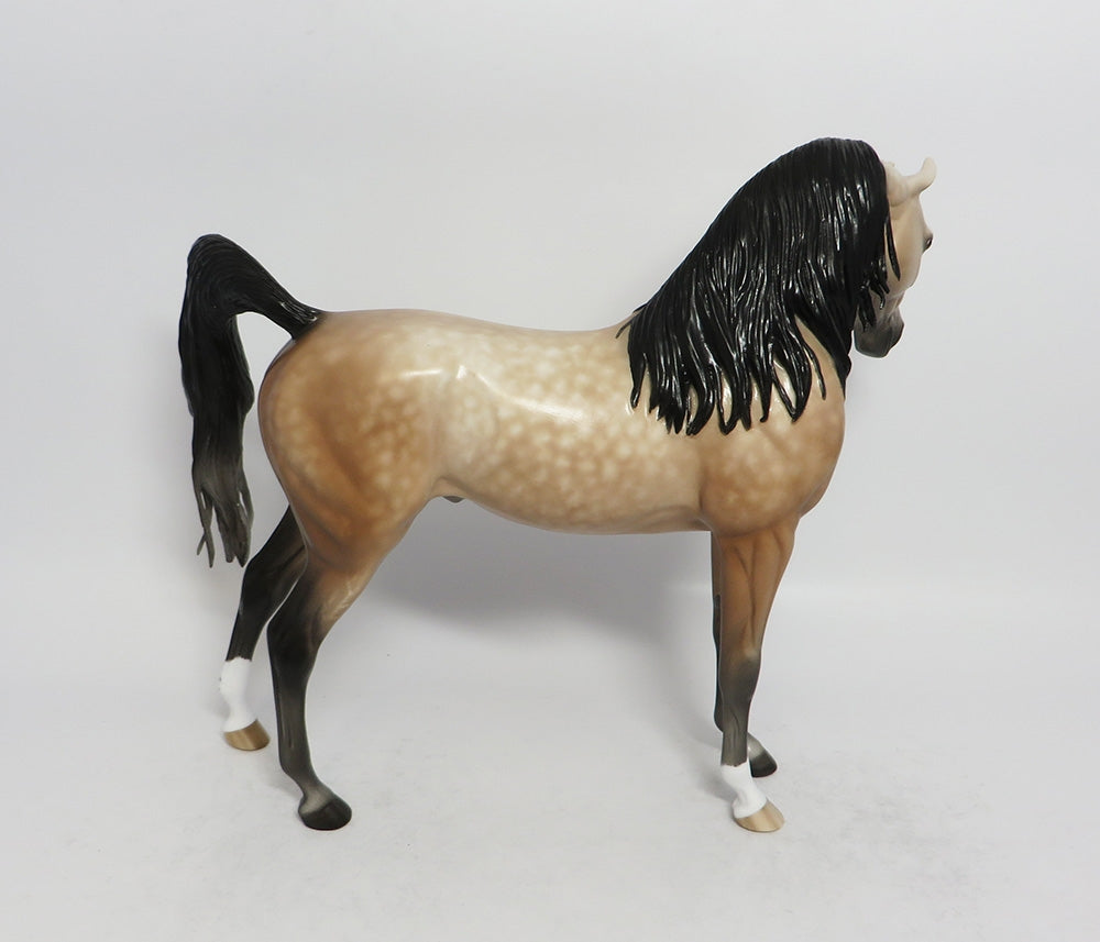 ODE TO JOY-OOAK BAY GOING GREY ARABIAN MODEL HORSE BY SHERYL LEISURE 3-1-18