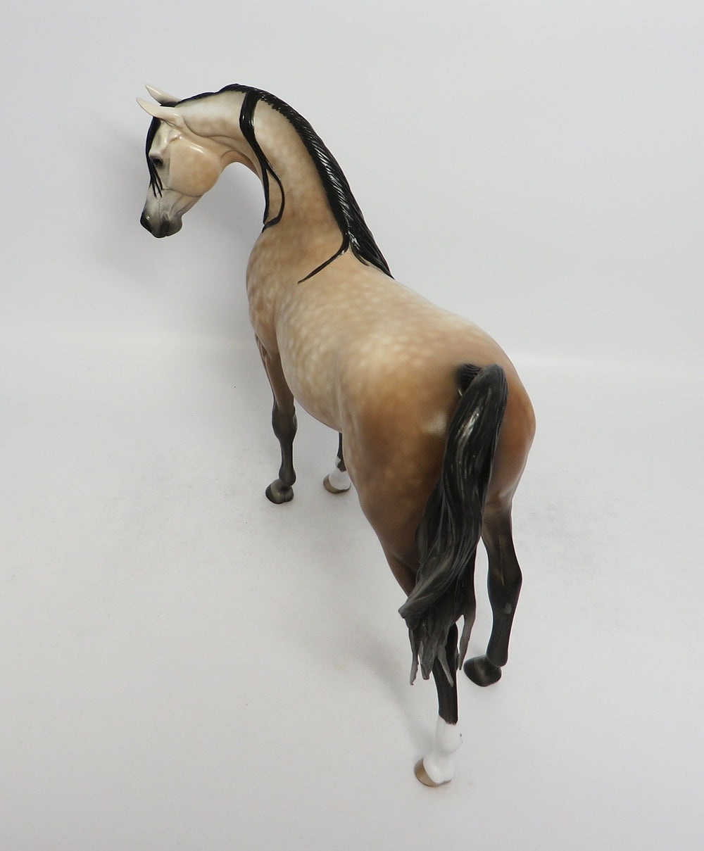ODE TO JOY-OOAK BAY GOING GREY ARABIAN MODEL HORSE BY SHERYL LEISURE 3-1-18