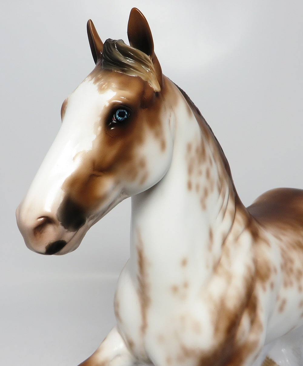 RED RAMBLER-OOAK BAY SABINO TROTTING DRAFTER MODEL HORSE BY SHERYL LEISURE 7/31/17