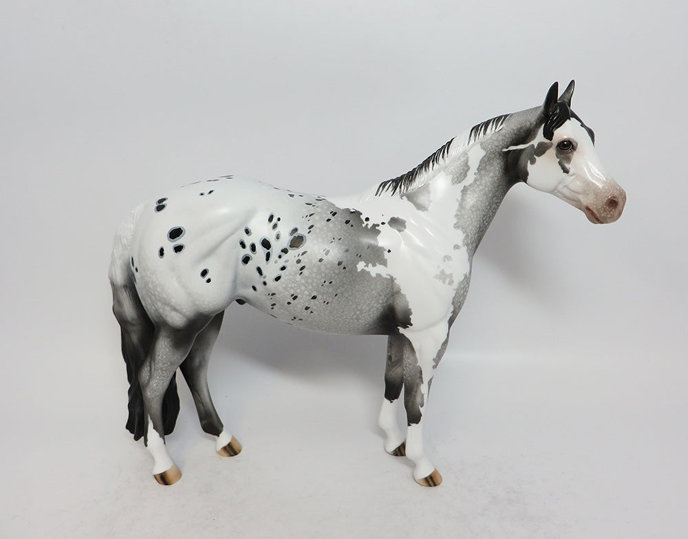 KINDA PRETTY-OOAK GREY PINTALOOSA ISH MODEL HORSE BY DAWN QUICK 3-1-18