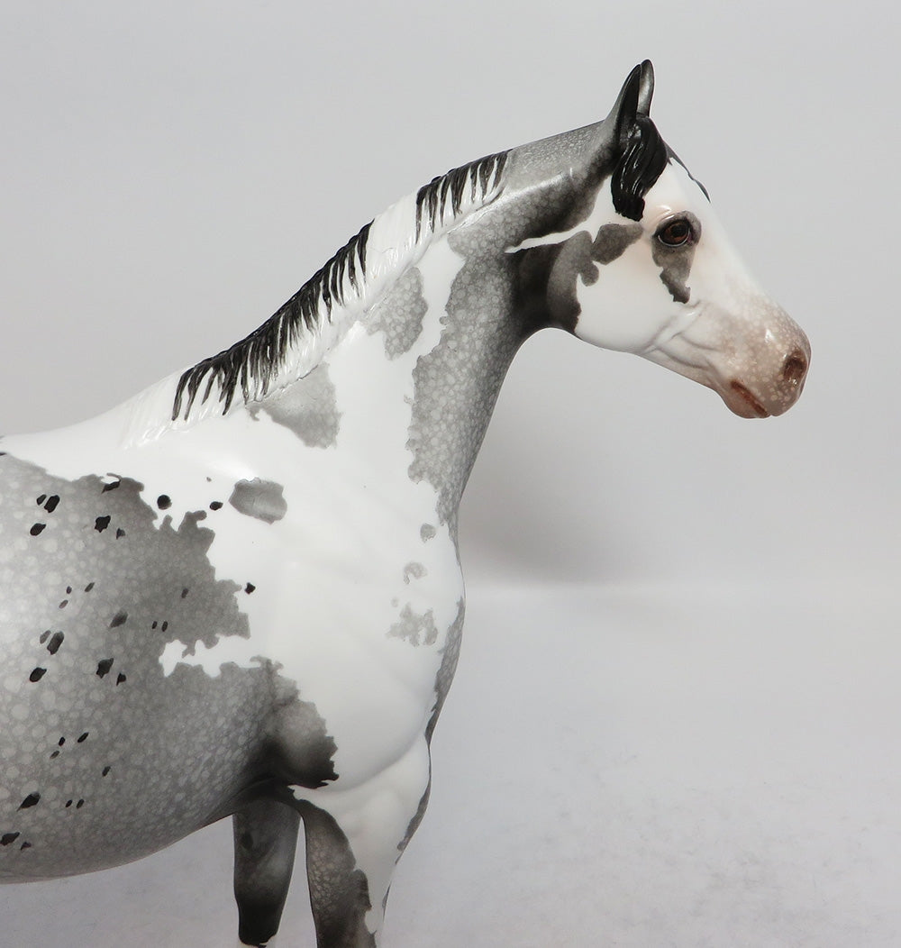KINDA PRETTY-OOAK GREY PINTALOOSA ISH MODEL HORSE BY DAWN QUICK 3-1-18