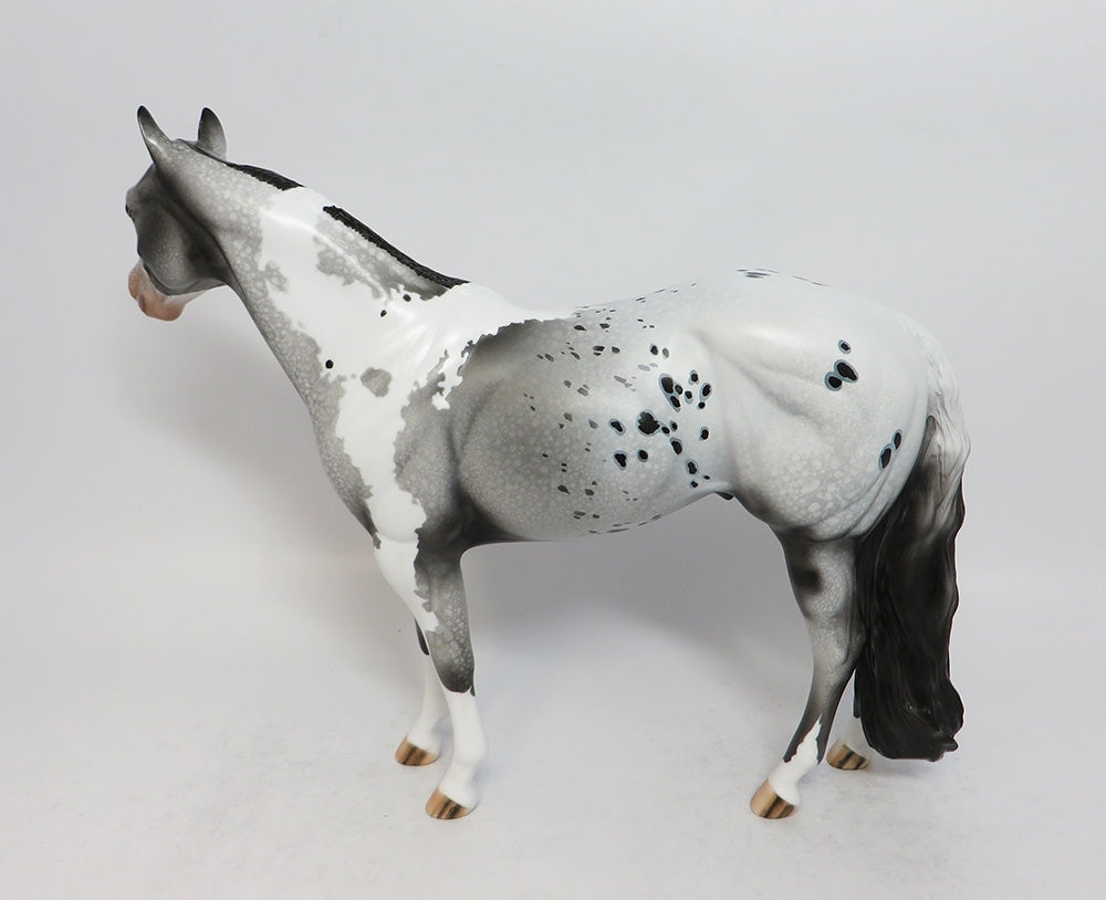 KINDA PRETTY-OOAK GREY PINTALOOSA ISH MODEL HORSE BY DAWN QUICK 3-1-18