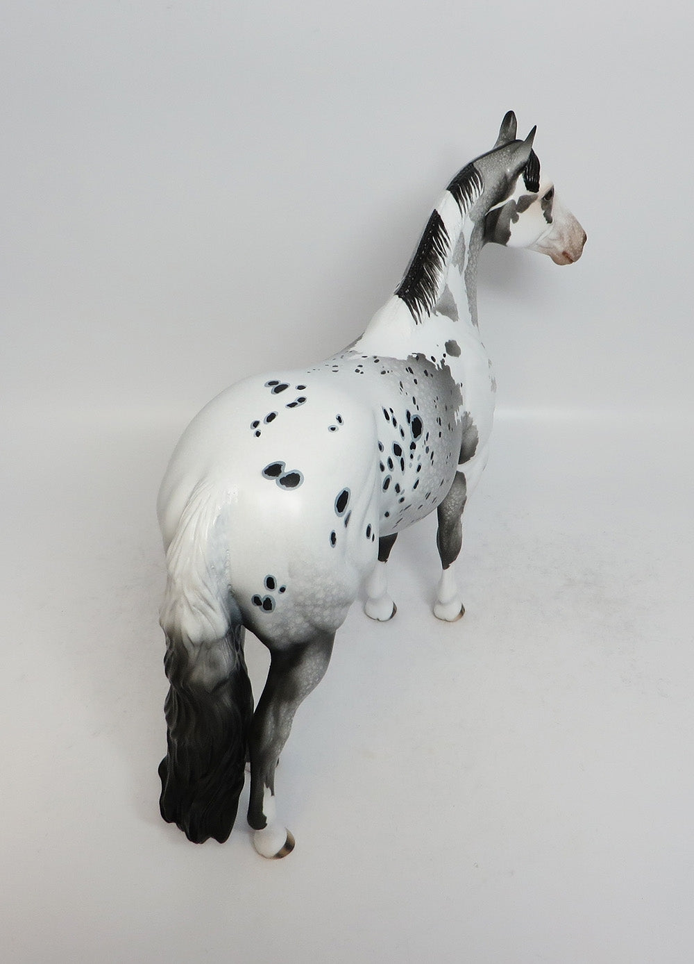 KINDA PRETTY-OOAK GREY PINTALOOSA ISH MODEL HORSE BY DAWN QUICK 3-1-18