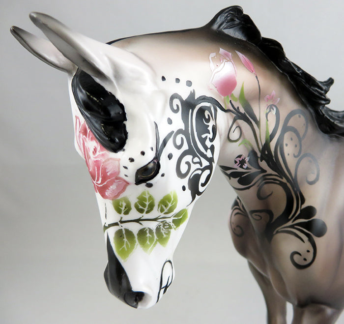 MAHARAJA-OOAK THOROUGHBRED SUGAR SKULL MODEL HORSE BY DAWN QUICK 9/15