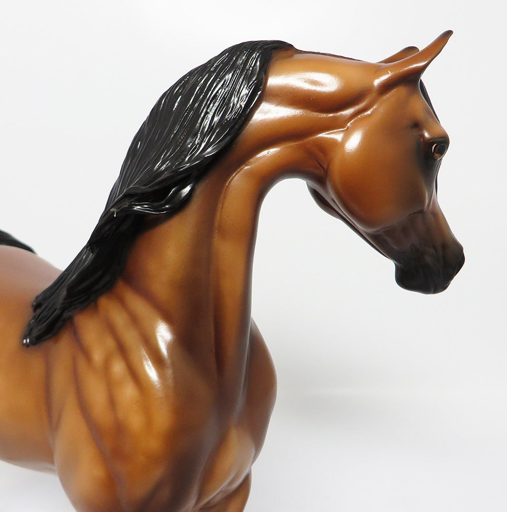 TEMKIN-OOAK GOLDEN DAPPLE BAY ARABIAN MODEL HORSE BY SHERYL LEISURE 8/2/17