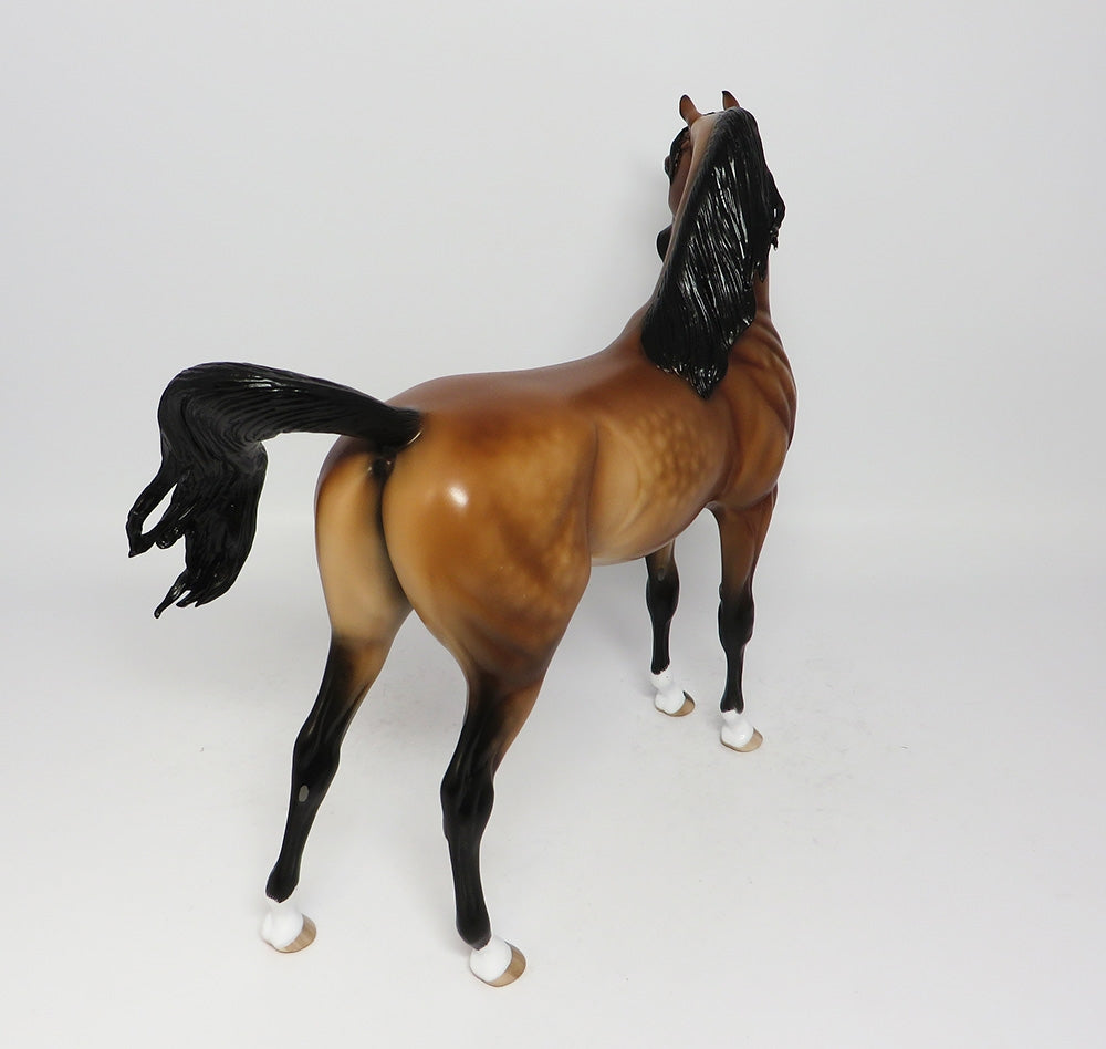 TEMKIN-OOAK GOLDEN DAPPLE BAY ARABIAN MODEL HORSE BY SHERYL LEISURE 8/2/17