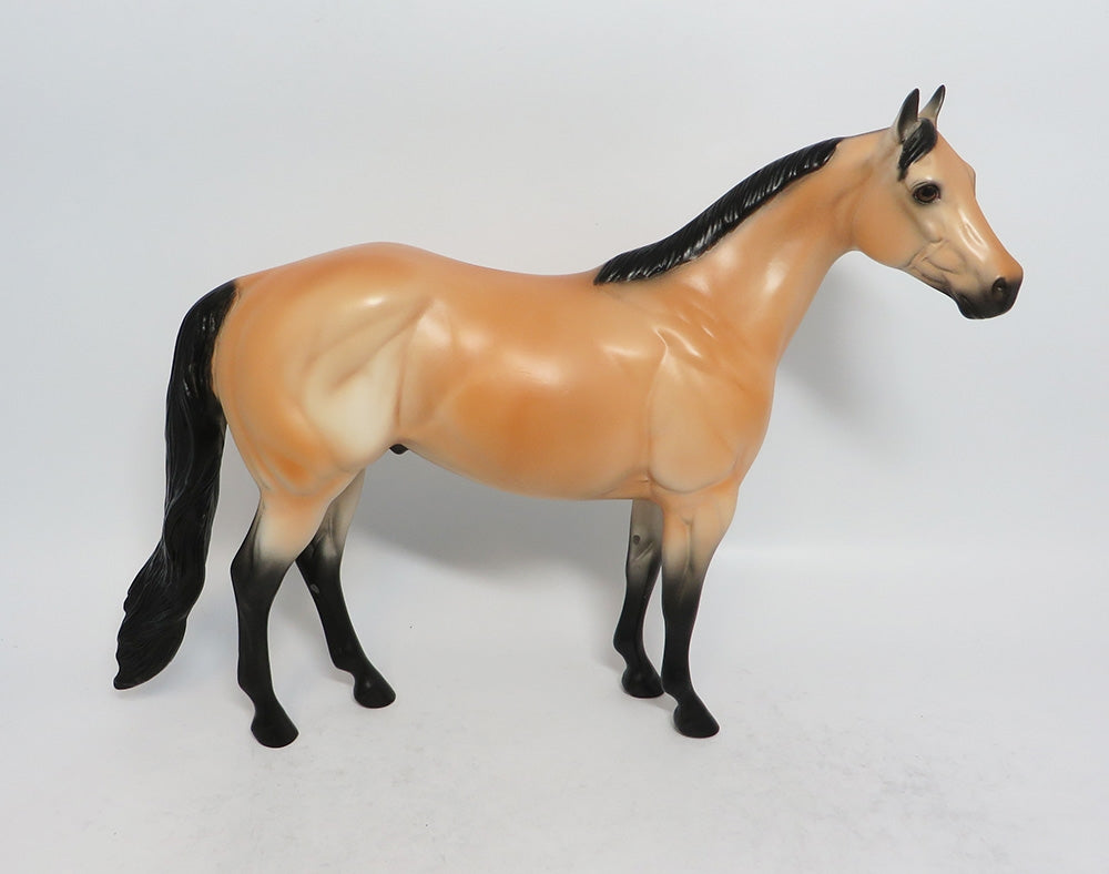 TROUBLE MAKER - OOAK BUCKSKIN ISH MODEL HORSE EA 2018