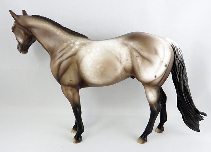 FLASH A ROCK-OOAK BAY ROAN APPALOOSA ISH MODEL HORSE BY SHERYL LEISURE 9/15