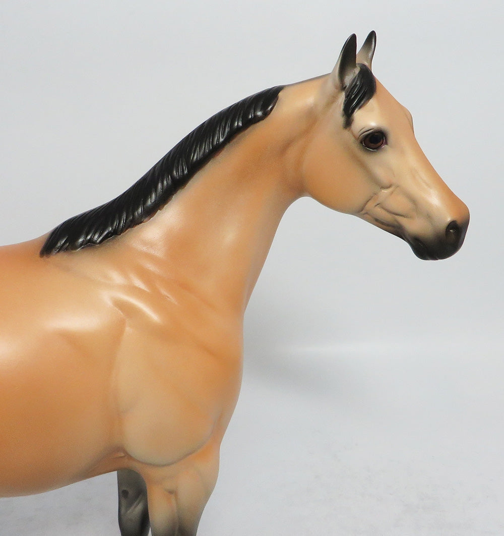 TROUBLE MAKER - OOAK BUCKSKIN ISH MODEL HORSE EA 2018