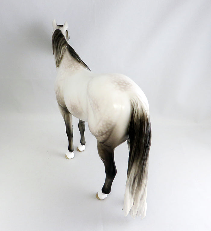 BIG MAC-OOAK ROSE DAPPLE GREY ISH MODEL HORSE BY SHERYL LEISURE 9/15