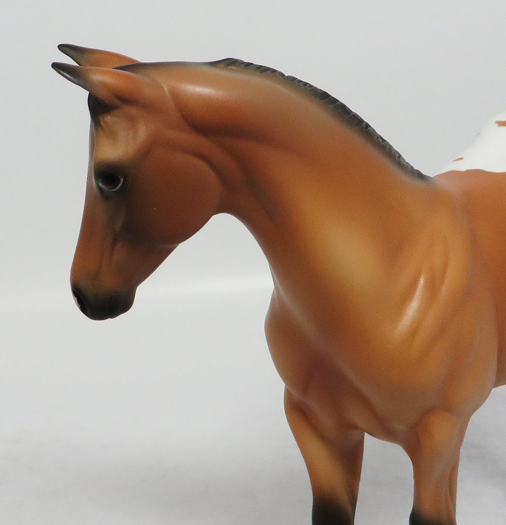 LANCASTER - OOAK BUCKSKIN APPALOOSA WEANLING MODEL HORSE MW2018