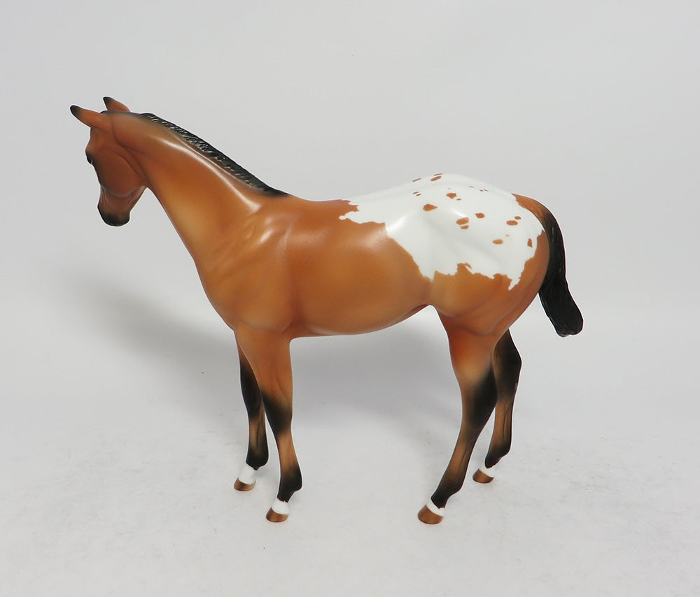LANCASTER - OOAK BUCKSKIN APPALOOSA WEANLING MODEL HORSE MW2018