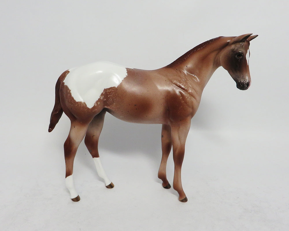 ROCKER - OOAK CHESTNUT APPALOOSA WEANLING MODEL HORSE EA2018