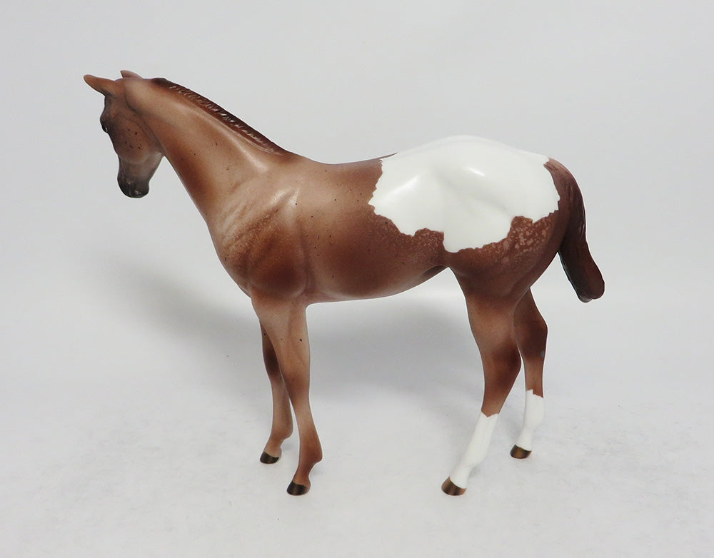 ROCKER - OOAK CHESTNUT APPALOOSA WEANLING MODEL HORSE EA2018