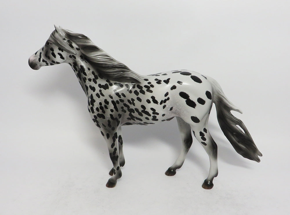 PEACE MIND-OOAK BLACK LEOPARD MUSTANG MODEL HORSE 3-9-18