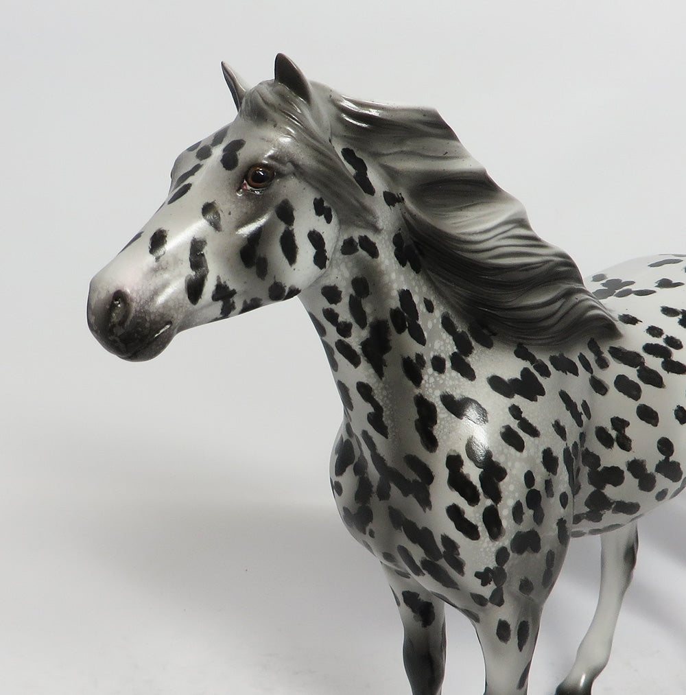 PEACE MIND-OOAK BLACK LEOPARD MUSTANG MODEL HORSE 3-9-18