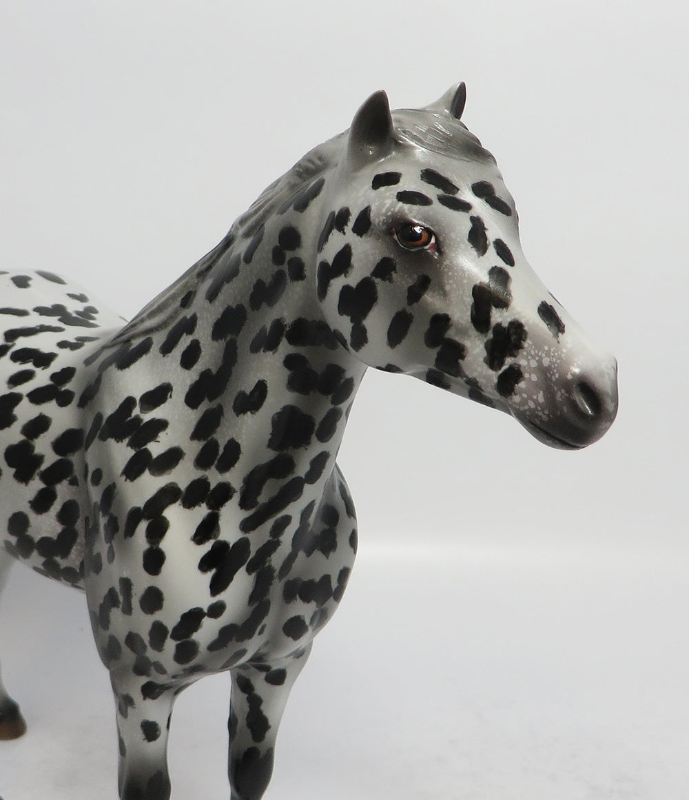 PEACE MIND-OOAK BLACK LEOPARD MUSTANG MODEL HORSE 3-9-18