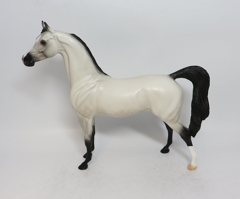 ANONYMOUS-OOAK NON CUSTOM GREY W/ BLACK POINTS ARABIAN MODEL HORSE EA 2018