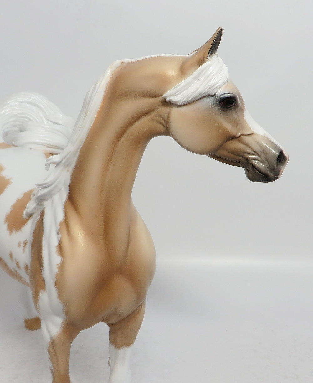 ONE THIN DIME-OOAK PALOMINO PAINT ARABIAN MODEL HORSE BY DAWN QUICK 3-9-18