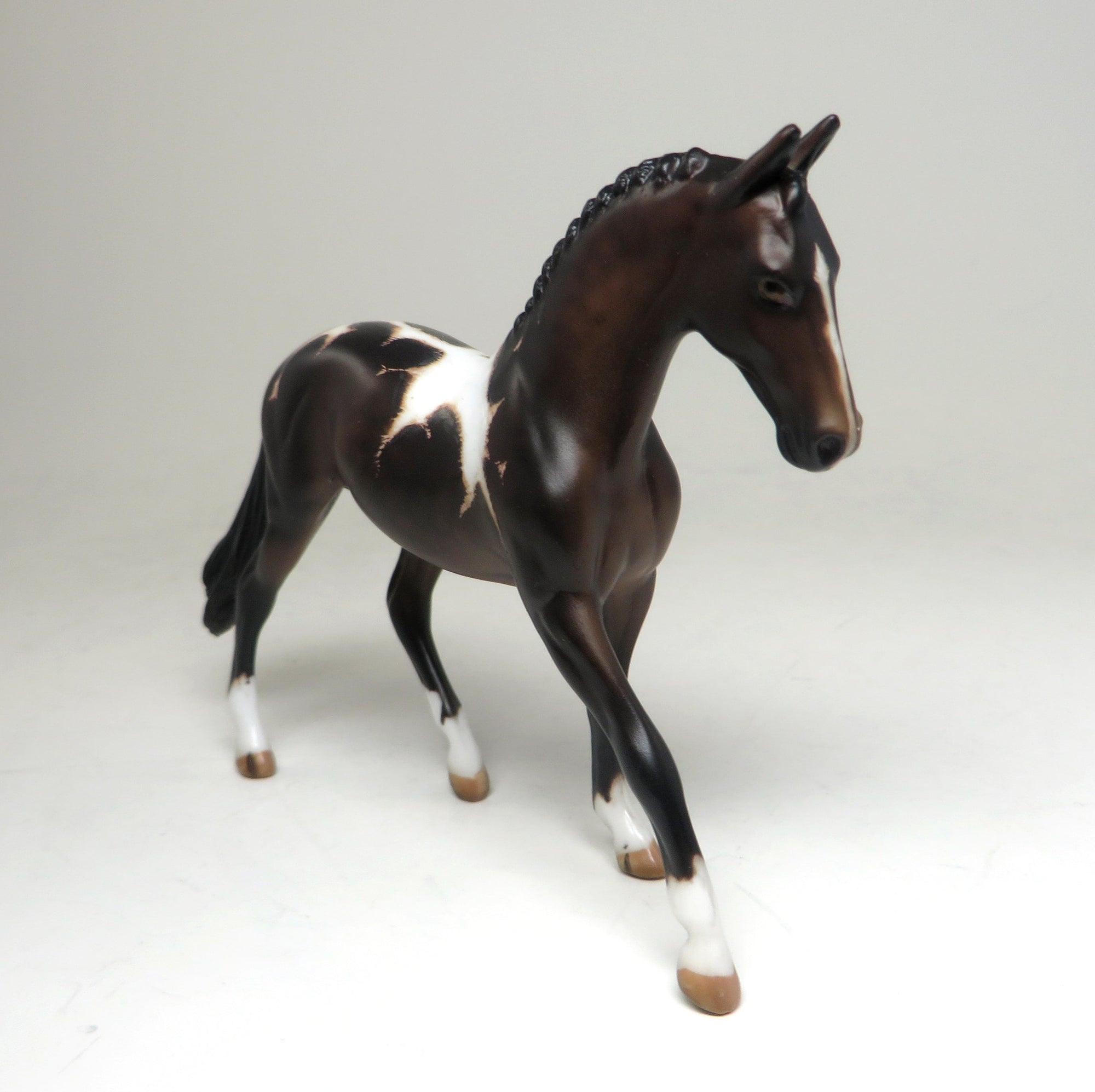 TINY DANCER - OOAK BAY ETCHED PAINT WARMBLOOD CHIPS MODEL HORSE BY SHERYL LEISURE - 3/17