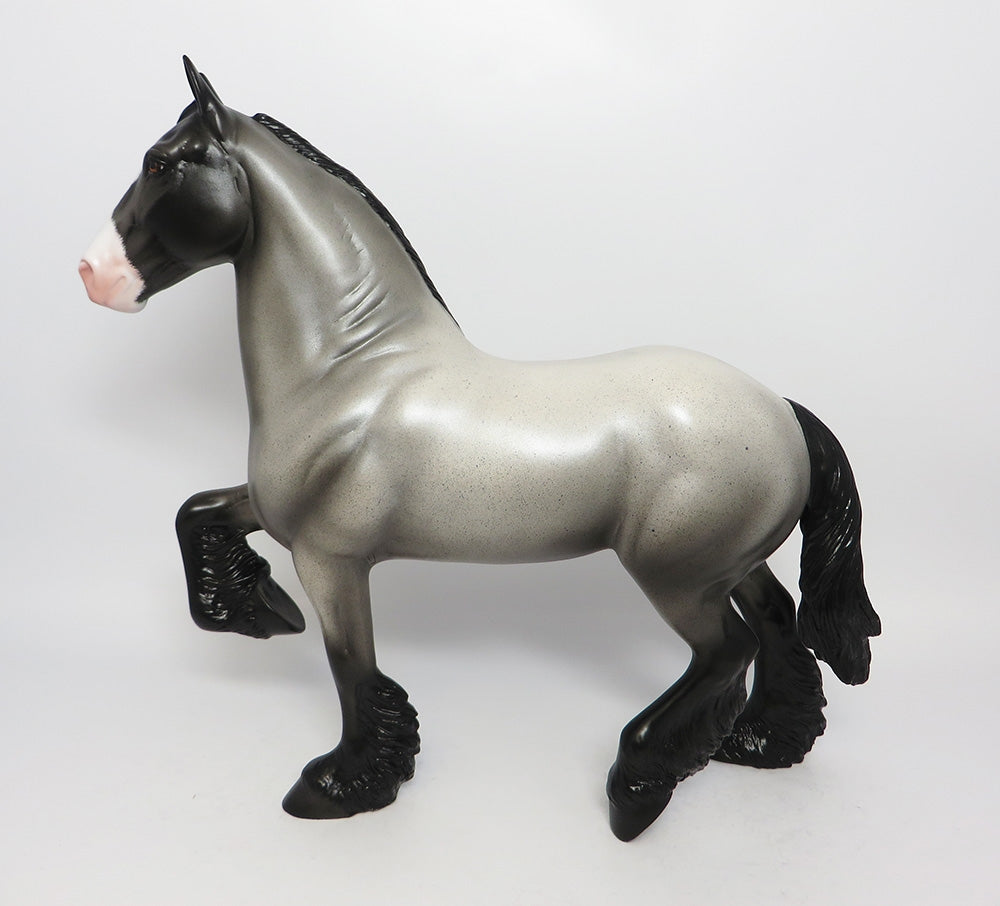 SUMMERFIELD-OOAK BLUE ROAN TROTTING DRAFTER MODEL HORSE 12-12-17