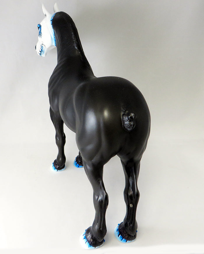 BLUE DRAGOON-OOAK BLACK STANDING DRAFTER SUGAR SKULL BY DAWN QUICK 9/16