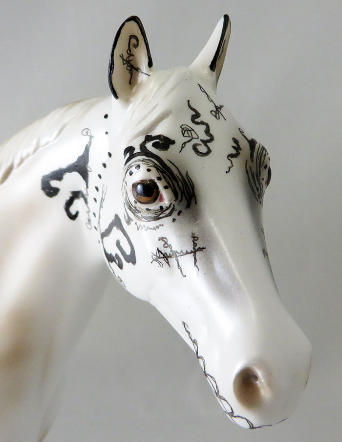 DOODLE&#39;S-OOAK SUGAR SKULL ISH MODEL HORSE BY DAWN QUICK 9/16