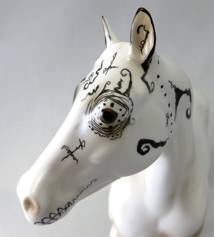 DOODLE&#39;S-OOAK SUGAR SKULL ISH MODEL HORSE BY DAWN QUICK 9/16