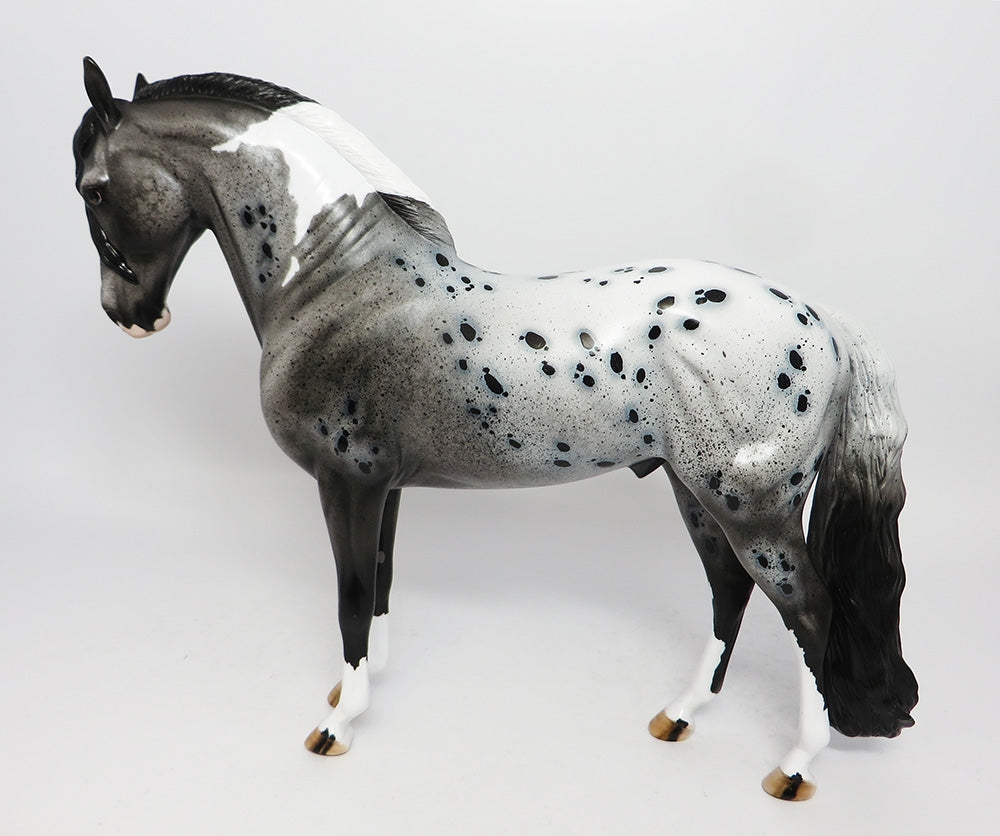 SUKI-OOAK LOUD BLUE ROAN APPALOOSA ANDALUSIAN MODEL HORSE BY DAWN QUICK 8/2/17