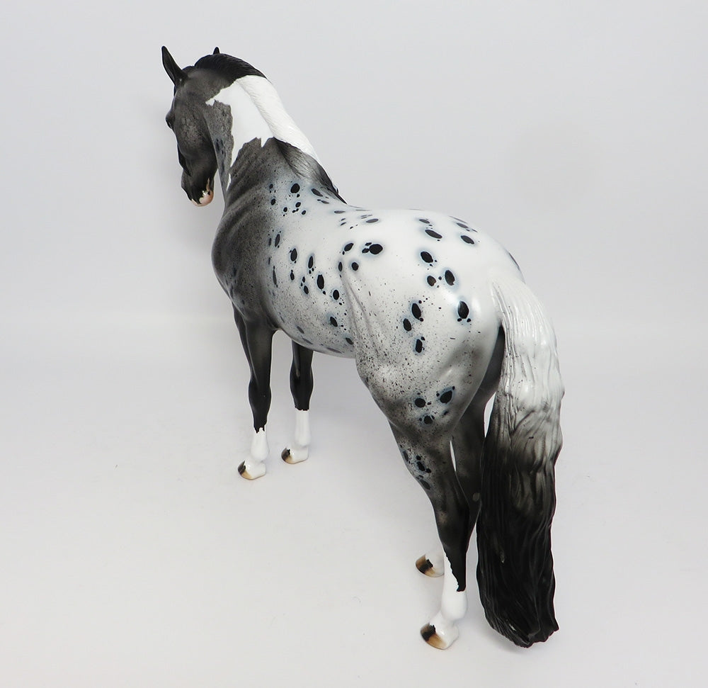 SUKI-OOAK LOUD BLUE ROAN APPALOOSA ANDALUSIAN MODEL HORSE BY DAWN QUICK 8/2/17