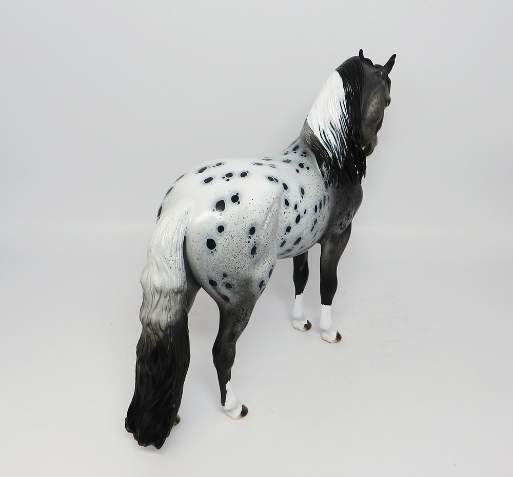 SUKI-OOAK LOUD BLUE ROAN APPALOOSA ANDALUSIAN MODEL HORSE BY DAWN QUICK 8/2/17