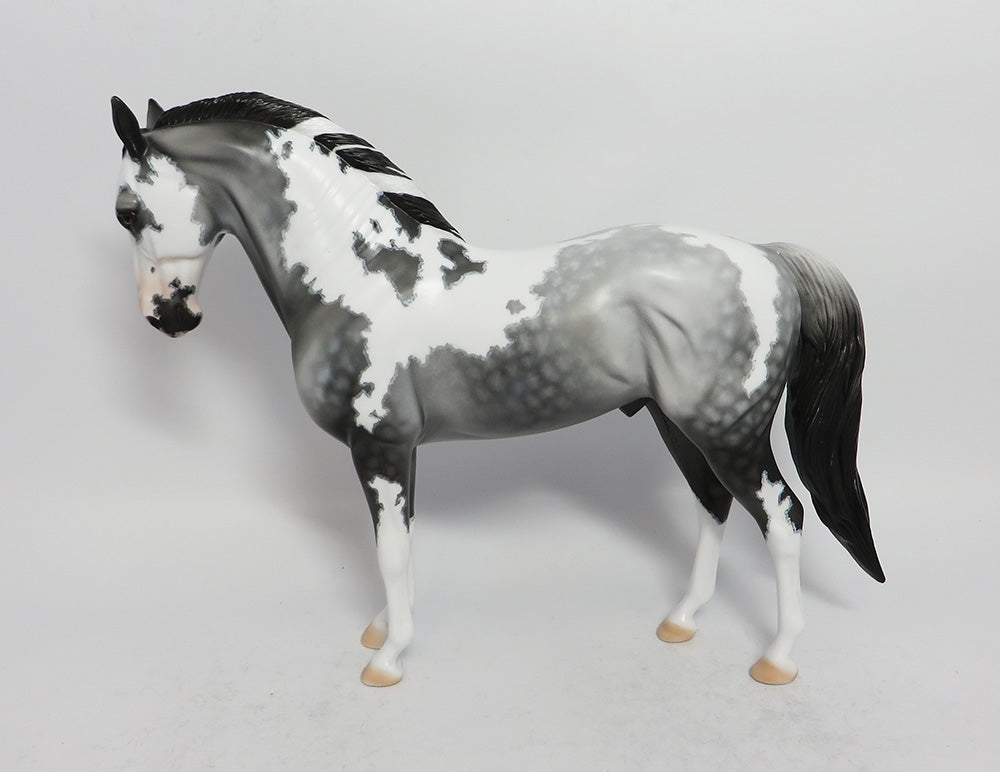 CAYENNE-OOAK MAPPED ANDALUSIAN PINTO WITH STAR DAPPLE MODEL HORSE BY DAWN QUICK 3/9/18