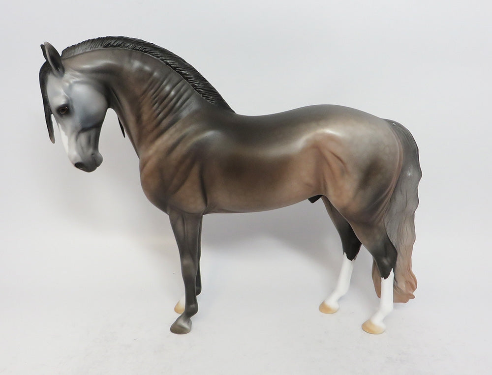 STRIKE AT DAWN-OOAK MULBERRY GREY ANDALUSIAN MODEL HORSE BY DAWN QUICK 3-9-18