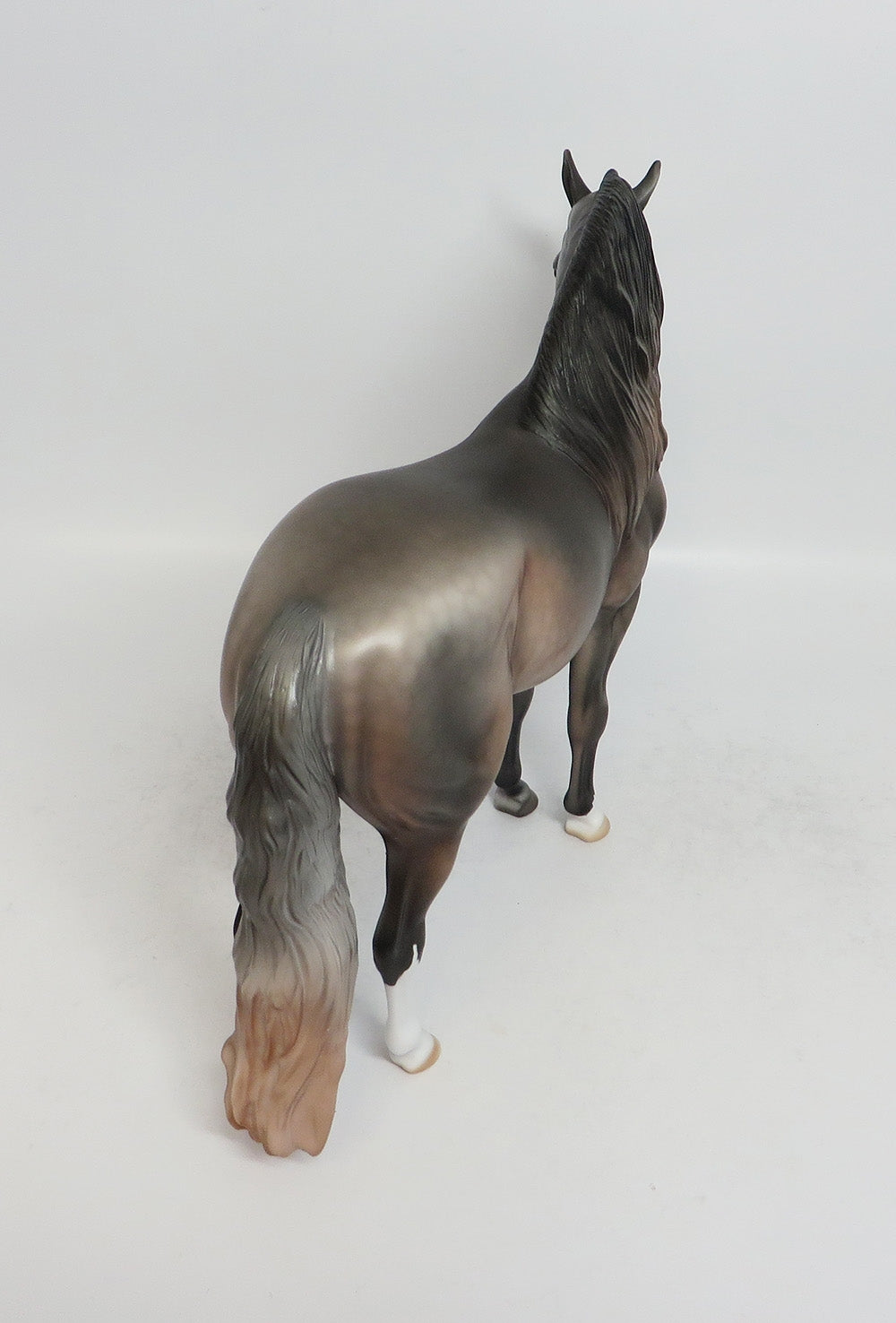 STRIKE AT DAWN-OOAK MULBERRY GREY ANDALUSIAN MODEL HORSE BY DAWN QUICK 3-9-18