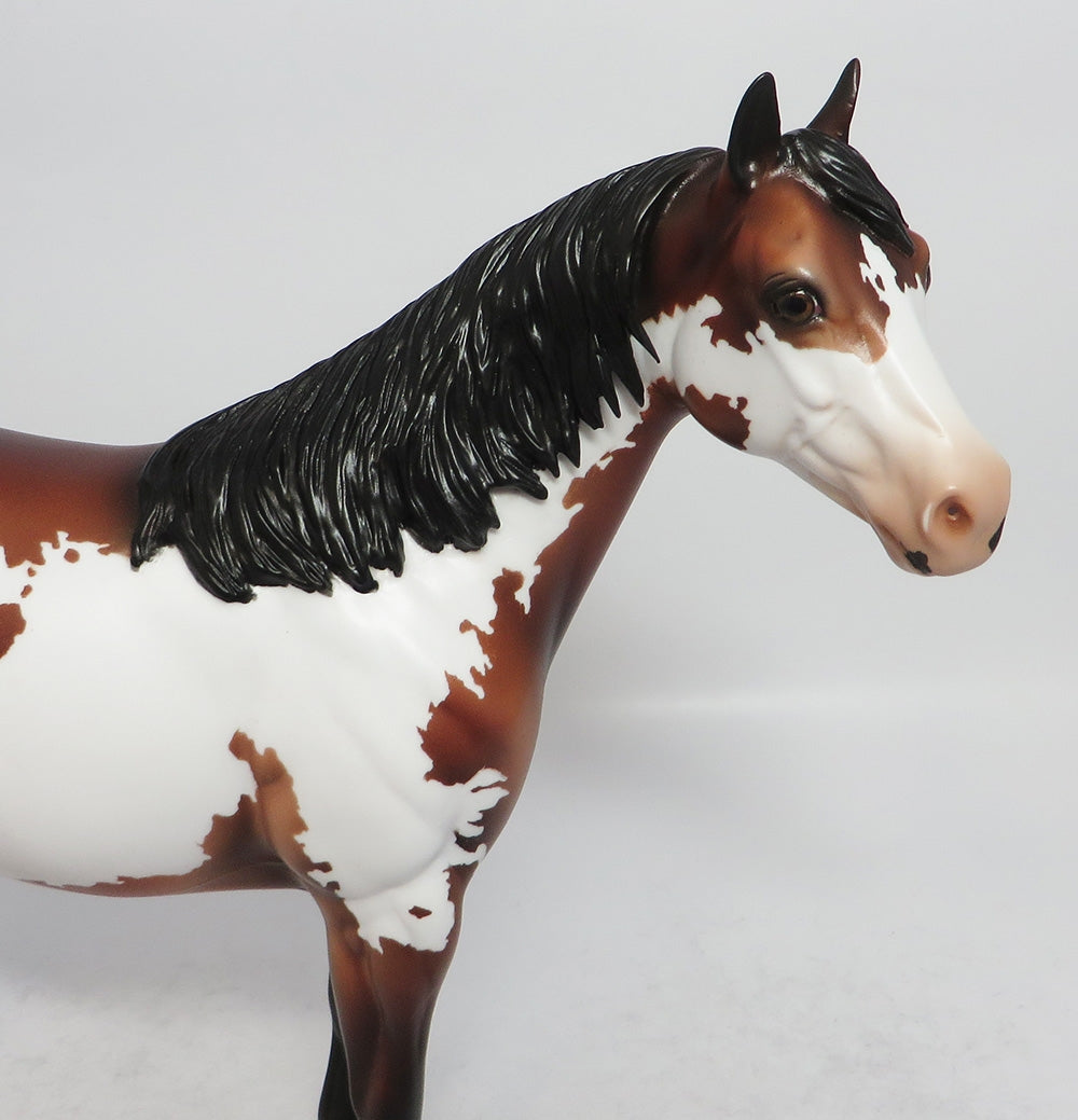 HEAR ME SIZZLE-OOAK BAY PINTO ISH MODEL HORSE BY DAWN QUICK 3/9/18