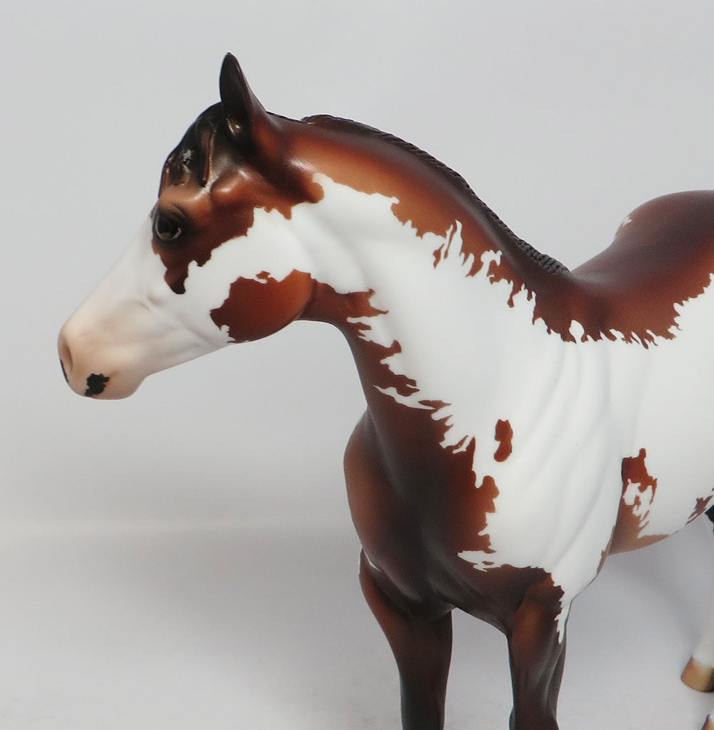 HEAR ME SIZZLE-OOAK BAY PINTO ISH MODEL HORSE BY DAWN QUICK 3/9/18