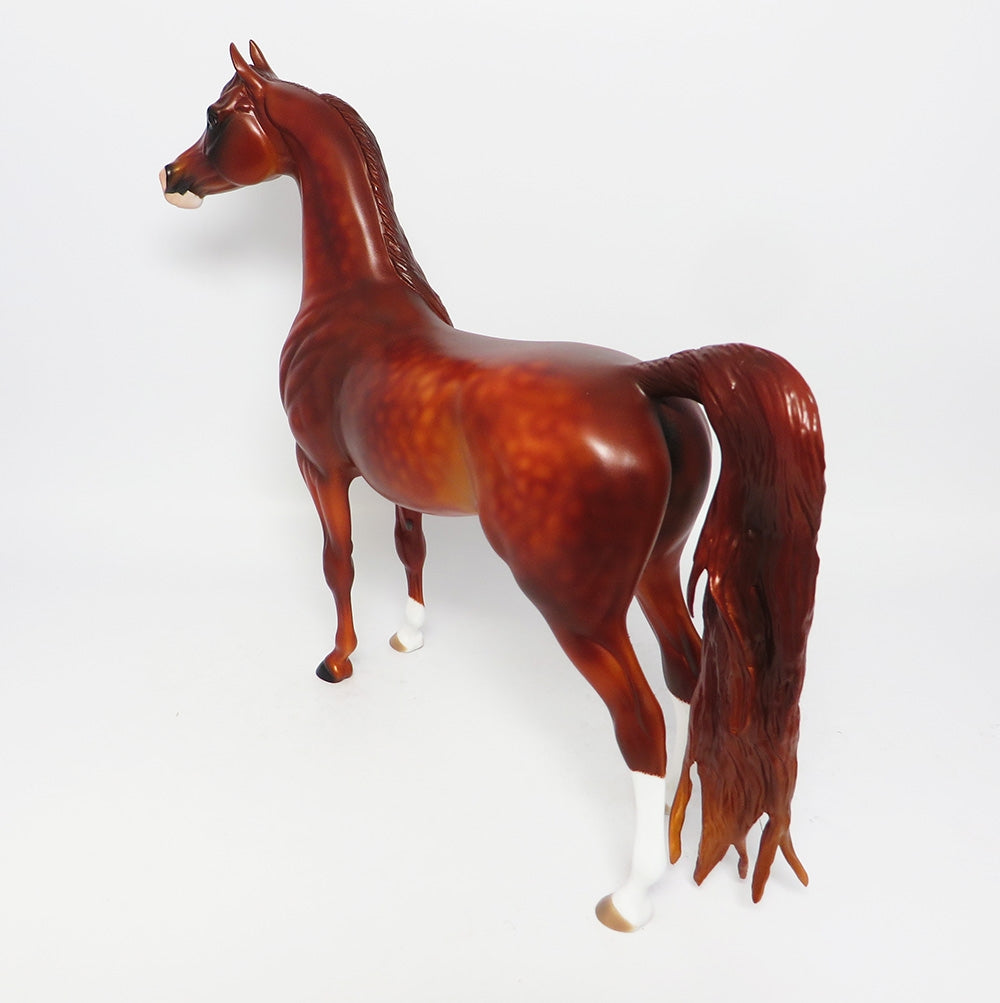 WILMARBEE-OOAK DAPPLED CHESTNUT ARABIAN MODEL HORSE 12-12-17