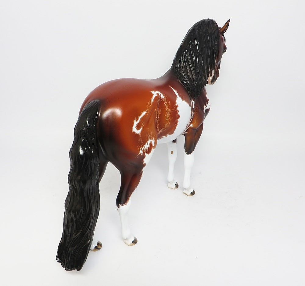 MURRIETA-OOAK BAY ETCHED PINTO ANDALUSIAN MODEL HORSE 8/2/17
