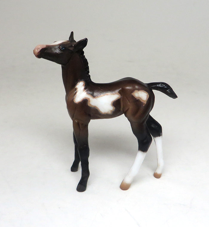 PIP - OOAK BAY PAINT CHIPS FOAL MODEL HORSE BY SHERYL LEISURE
