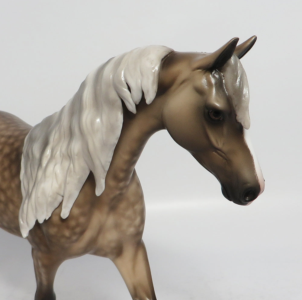 PLAYFUL FLUTE-OOAK SILVER DAPPLE PONY BY SHERYL LEISURE 3/12/18