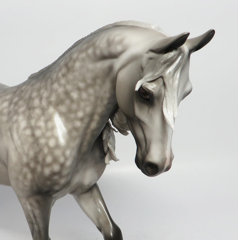 BLUE TRAIN-OOAK STAR DAPPLE THOROUGHBRED MODEL HORSE BY SHERYL LEISURE 3/12/18