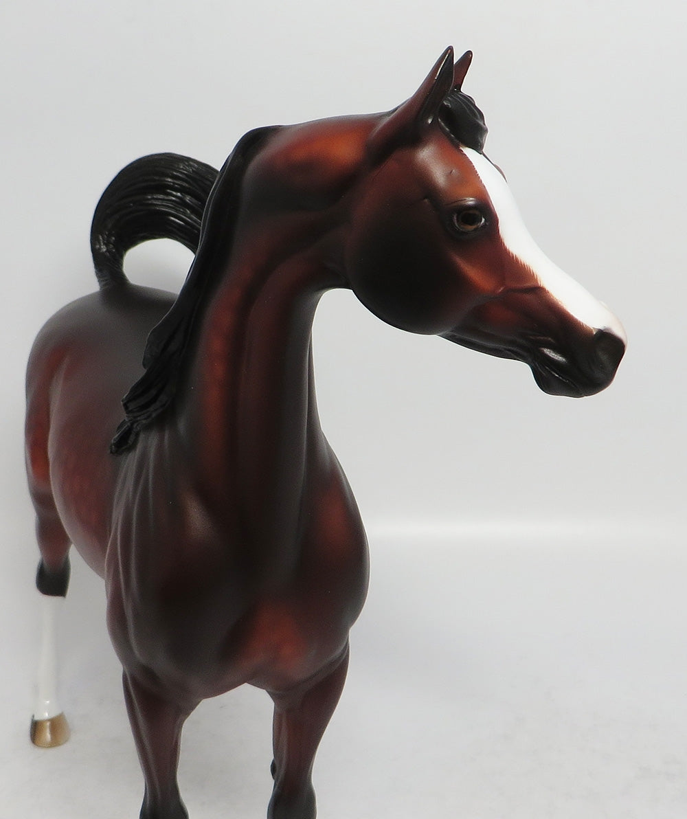 AFRODISHA-OOAK STAR DAPPLE BAY ARABIAN MODEL HORSE BY SHERYL LEISURE 3/12/18