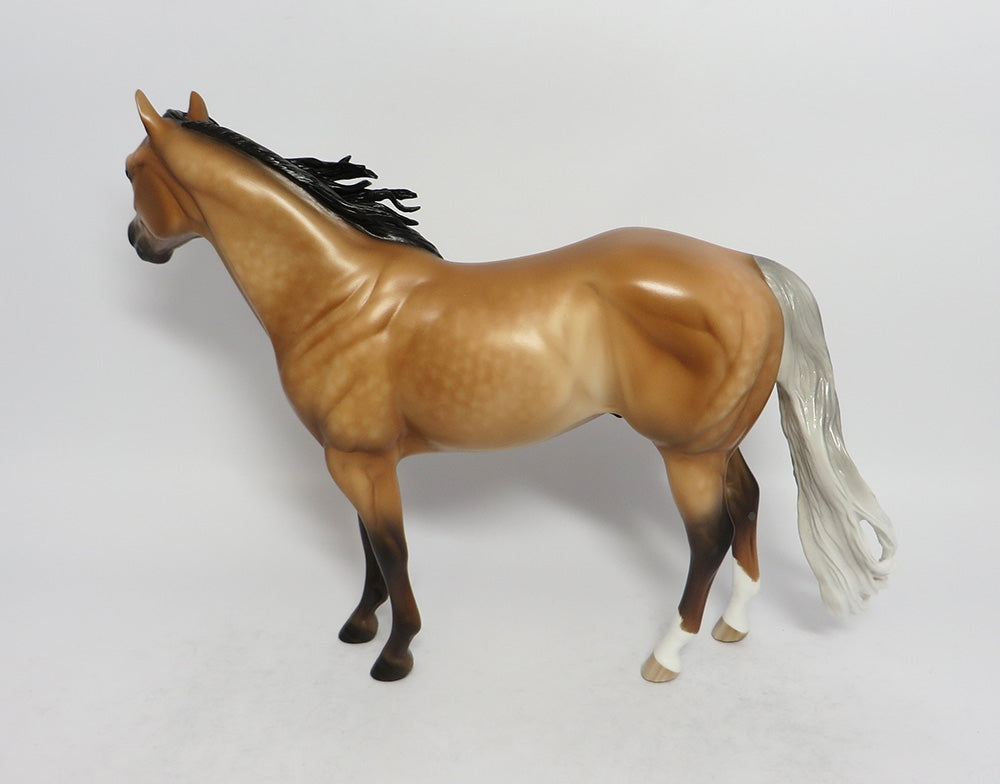 SUMMERTIME-OOAK STAR DAPPLE BUCKSKIN ISH MODEL HORSE  BY SHERYL LEISURE 3/12/18