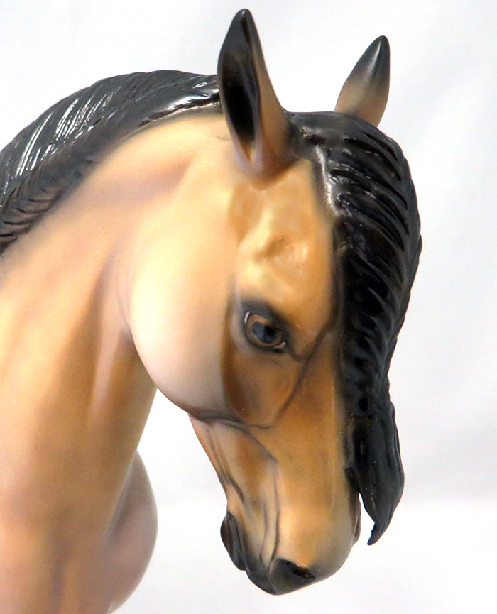 THE WATCHMAN-OOAK FROSTED BUCKSKIN ANDALUSIAN MODEL HORSE 9/21