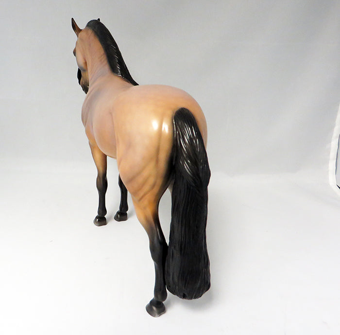 THE WATCHMAN-OOAK FROSTED BUCKSKIN ANDALUSIAN MODEL HORSE 9/21