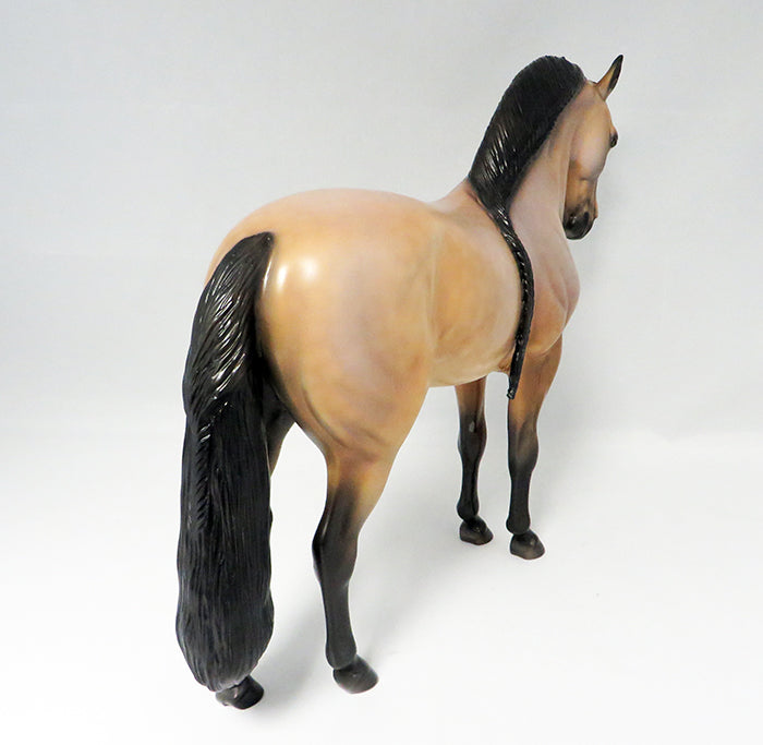 THE WATCHMAN-OOAK FROSTED BUCKSKIN ANDALUSIAN MODEL HORSE 9/21