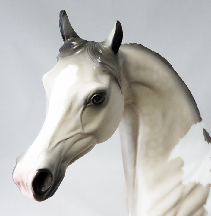 BEDOUIN KNIGHTS~OOAK DAPPLE GREY PAINT ARABIAN MODEL HORSE BY SHERYL LEISURE 9/23