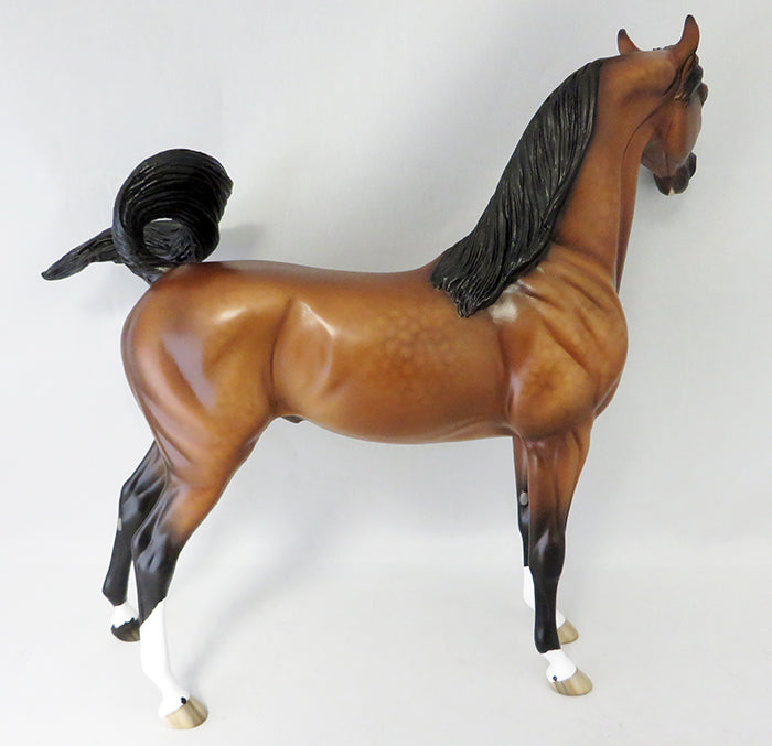 PUSHIN PAST-OOAK DAPPLE BAY ARABIAN MODEL HORSE BY SHERYL LEISURE 9/22