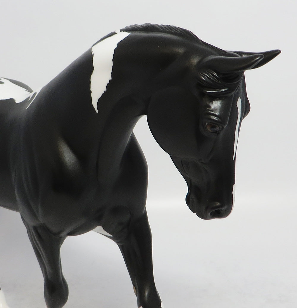 TESLA-OOAK BLACK PINTO PALOUSE MODEL HORSE 3/16/18
